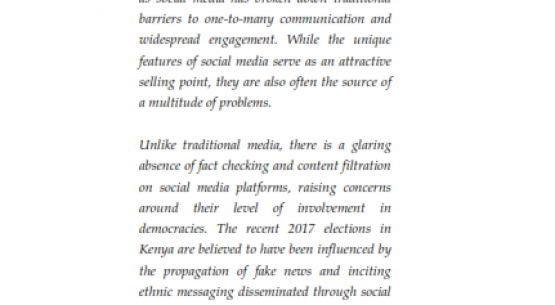 Regulation of the Social Media in Electoral Democracies: A Case of Kenya  SOAS LAW JOURNAL, Vol. VII (I) 2020