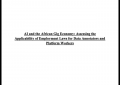 AI and the African Gig Economy: Assessing the Applicability of Employment Laws for Data Annotators and Platform Workers