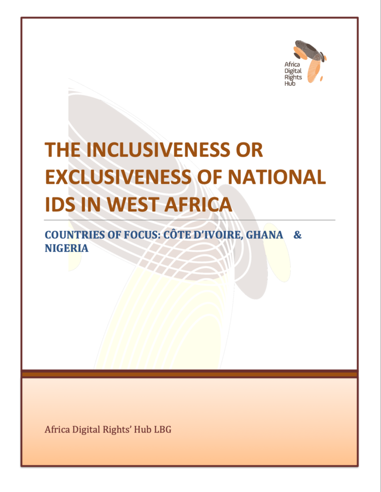 THE INCLUSIVENESS OR EXCLUSIVENESS OF NATIONAL IDS IN WEST AFRICA