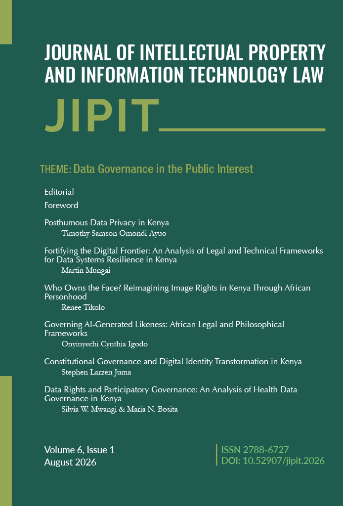 Cover of Vol. 6 No. 1 (2026)  – The Journal of Intellectual Property and Information Technology Law