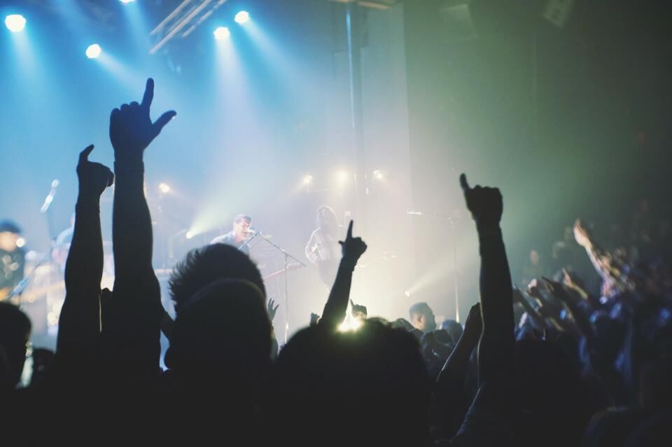 A band performing live