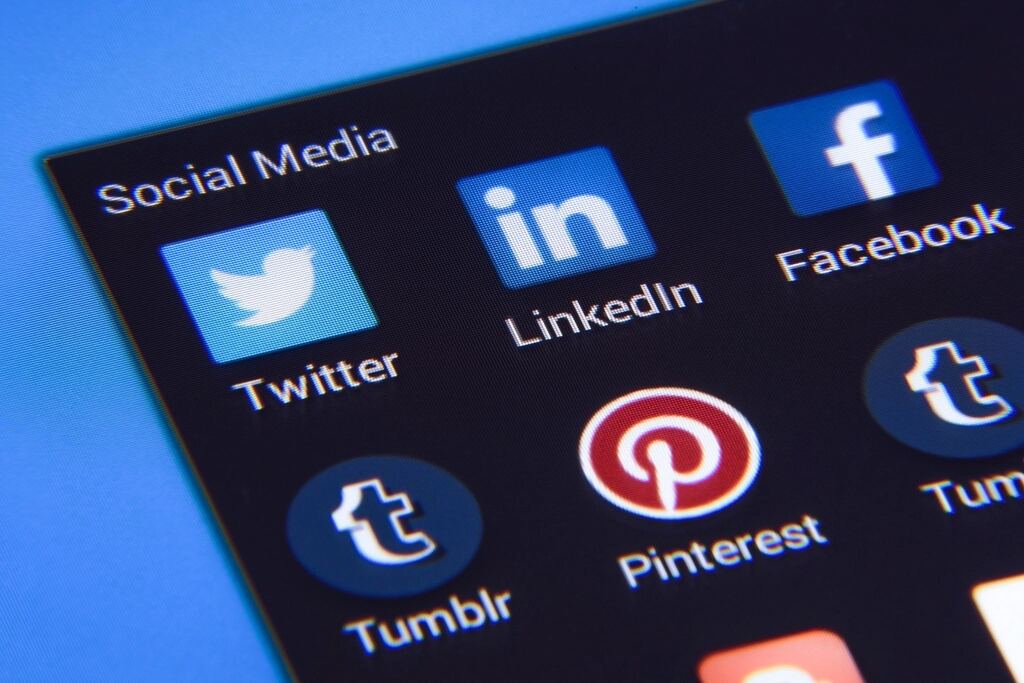 Social media apps on a phone screen