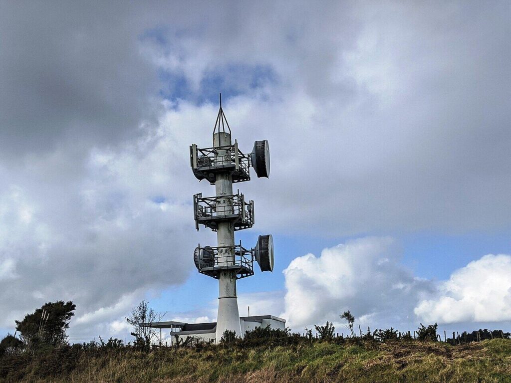 A telecommunications tower