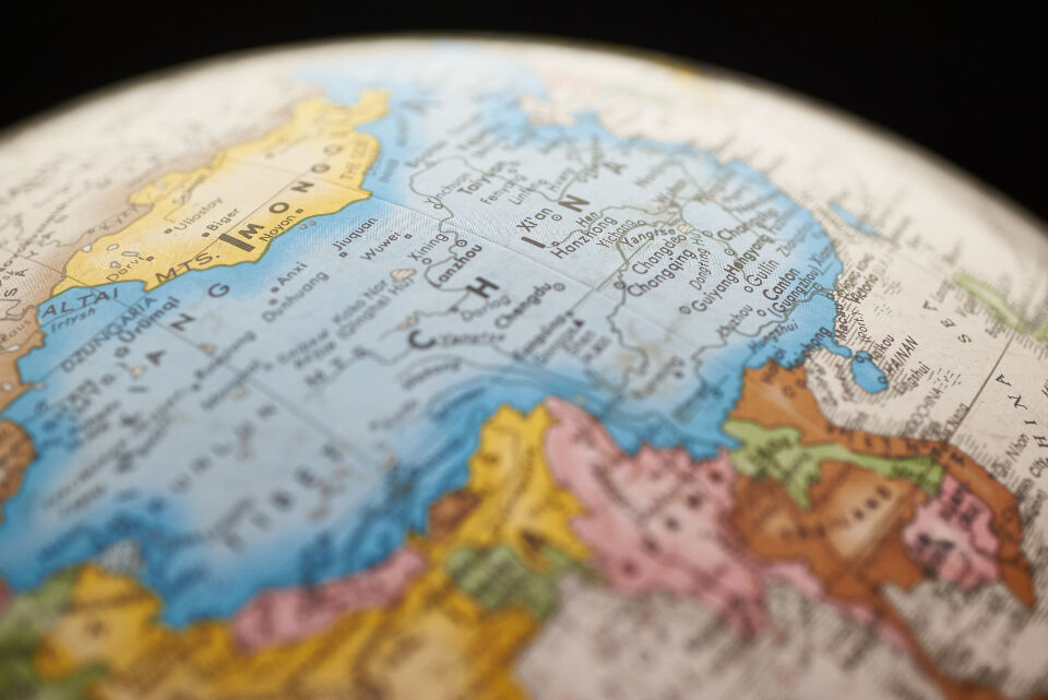 A globe showing Africa